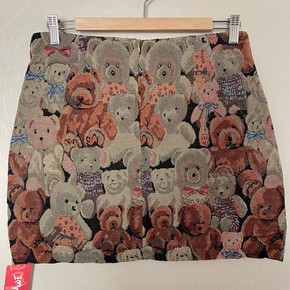 Teddy Bear Mini Skirt Kidcore Romwe Women’s Large A-Line Allover Print Granny - Picture 3 of 5
